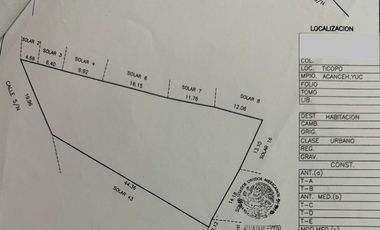 Terreno en Venta en Ticopó a 30 minutos de Mérida, para desarrollar