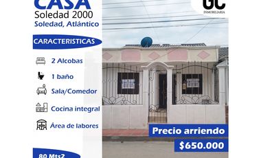 Se arrienda casa - Soledad 2000 - Soledad