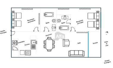 Departamento en Renta Amueblado en Playas del Conchal, residencial exclusivo.