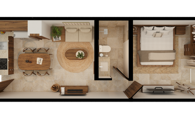 Venta de Departamento 1 Habitación en Conkal dentro de privada