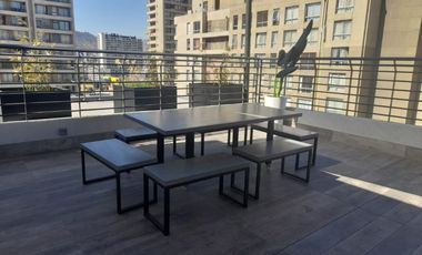 ARRIENDO AMPLIO STUDIO SEMI AMOBLADO  $310.000,  EXCELENTE DISTRIBUCION.  CON UNA AMPLIA TERRAZA (METRO IRARRAZABAL) SIN AVAL