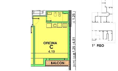 Departamento de un dormitorio con balcon