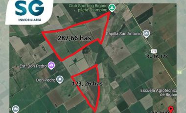 Campo en VENTA, 410 has laborables, Bigand, Pcia de Santa Fe