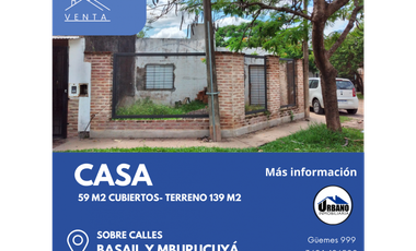 CASA EN ESQUINA SOBRE CALLES BASAIL Y MBURUCUYA