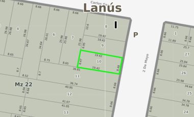 Venta terreno excelente ubicación Lanús O.