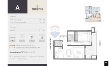 UNIDAD 6A VENTA DEPTO 2 AMBIENTES. QUILMES CENTRO