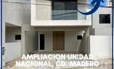 Casas nuevas en Venta en Ampliacion Unidad Nacional a unos minutos de la playa miramar