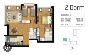 Venta Departamento en Concepción Calle Freire 2 dormitorios 2 baños