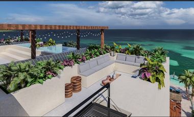 Departamento en venta en mahahual 1 hab. frente al mar.