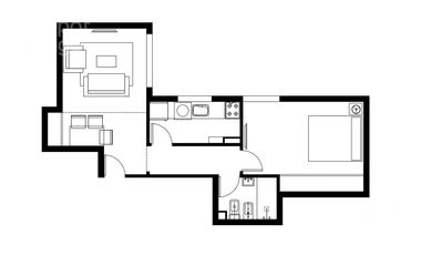 Departamento en Belgrano venta, 2 ambientes con baulera apto credito