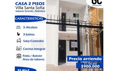 se arrienda casa de 2 pisos - Sabana grande, Atlantico