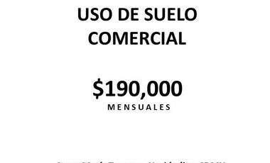 4,000 m2 a la renta USO DE SUELO COMERCIAL