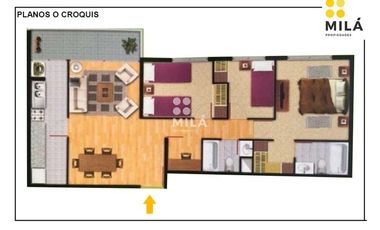 Departamento en Venta en Amplio 3 dormitorios