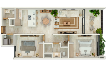 Departamento(2R) FRACCIONAL en Venta en Arrecife, Sisal