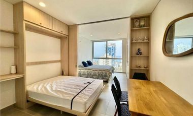 Apartaestudio amoblado en Salguero con piscina y vista