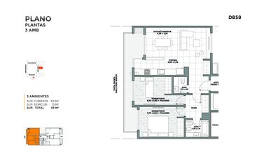 Departamento 3 ambientes en Venta Bernal Centro.