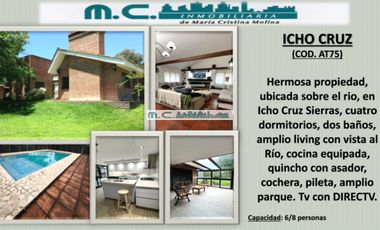 AT75. ICHO CRUZ. GRAN CASA FRENTE AL RIO (6/8PAX)