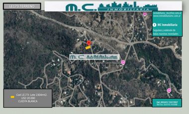 LE173. CUESTA BLANCA. LOTE 2304 mt2.