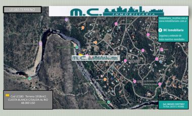 LE180. CUESTA BLANCA. LOTE 1918 MT2 ZONA DIQUECITO. A MTS DEL RIO.