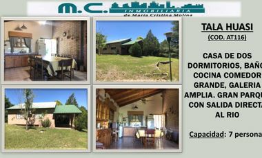 Casa en alquiler en Punilla, Tala Huasi