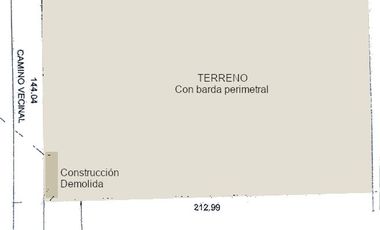 ¡Terreno Industrial de 3 Hectáreas plano y bardeado!