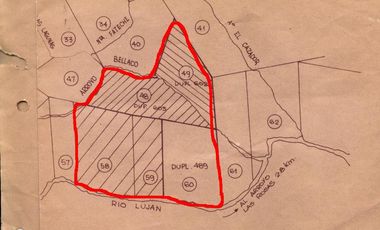 EXCELENTE CAMPO DE 192 HAS CON 1500 MTS DE FRENTE AL RIO LUJAN