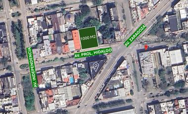 Terreno en Venta Av. Miguel Hidalgo, Col. Avila Camacho, entre Independencia y Zaragoza
