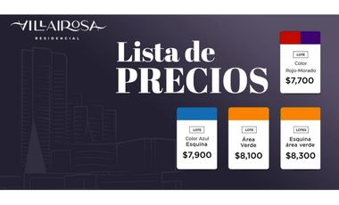 Terreno en Venta en Villa Airosa, Pachuca, con amenidades