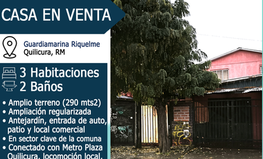 QUILICURA 3 HAB - 2 BAÑOS - INMEJORABLE UBICACION
