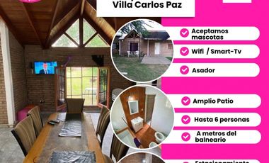 ALQUILER TEMPORARIO  CASA EN CARLOS PAZ  EN PLAYAS DE ORO