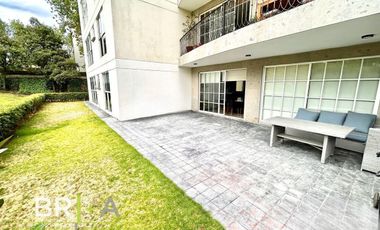 Departamento Garden en renta o venta con jardín en Bosque Real, Green 22