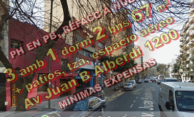 RECICLADO, EXCELENTE - PH en PB en Venta en Caballito 3 ambientes (1 dormitorio) 67 m2 + patio y terraza propios - Av Juan B. Alberdi 1200