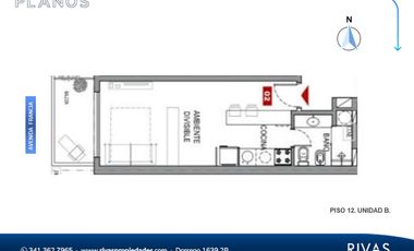 VENTA MONOAMBIENTE AMOBLADO, VISUALES DESPEJADAS. AMENITIES. AV. FRANCIA, ROSARIO