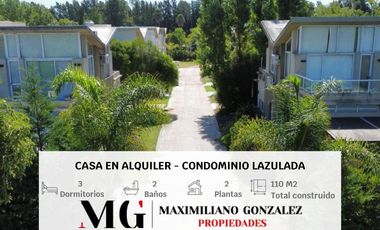 Casa en alquiler, 4 ambientes - Condominio Lazulada