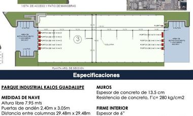 BODEGA EN RENTA PARQUE KALOS GUADALUPE NUEVO LEON