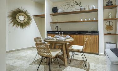 DEPARTAMENTO EN VENTA EN TULUM 1 HABITACION ALBERCA GYM ROI CRYPTO