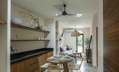 DEPARTAMENTO EN VENTA EN TULUM 1 HABITACION ALBERCA GYM ROI CRYPTO
