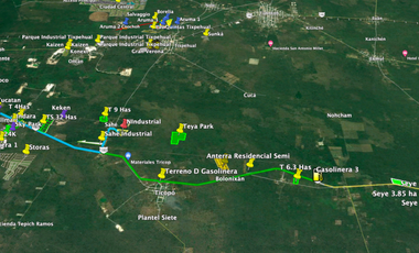 Venta de Terreno sobre carretera Mérida-Cancún 3.8 Hect