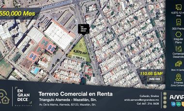 VIC.INM097 | Terreno Comercial en Renta en La Alameda, Mazatlán, Sinaloa