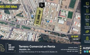VIC.INM002 | Terreno Comercial en Renta en San Rafael, Mazatlán, Sinaloa