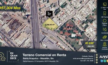 VIC.INM063 | Terreno Comercial en Renta en El Campestre, Mazatlán, Sinaloa