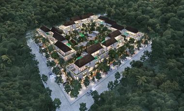 Departamento en venta Tulum 2 habitaciones, ecosustentable, planta baja con jardin y alberca, a 5 min de la playa