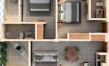 Departamento en venta 2 hab.(LOCK OFF) vista al mar en mahahual a 2 horas de tulum