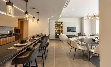 Lujoso departamento frente a plaza la isla, vista al lago de tres habitaciones