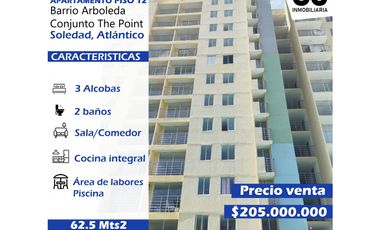 Se vende apartamento piso 12 -Barrio Arboleda / Conjunto the point