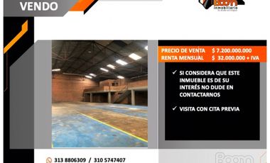 VENTA BODEGA 1.497 M2 RENTANDO EN PUENTE ARANDA