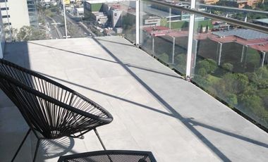 Departemento amueblado con terraza en Residencial Blum Santa Fe.