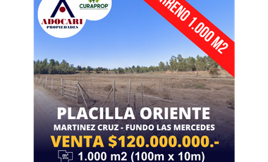 PLACILLA ORIENTE / MARTINEZ CRUZ / TERRENO 1.000 M2 PLANOS