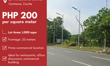 FOR LEASE: Governor’s Drive Carmona Commercial Lot