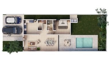 Casa de 3 recámaras con alberca en privada residencial al norte de Mérida